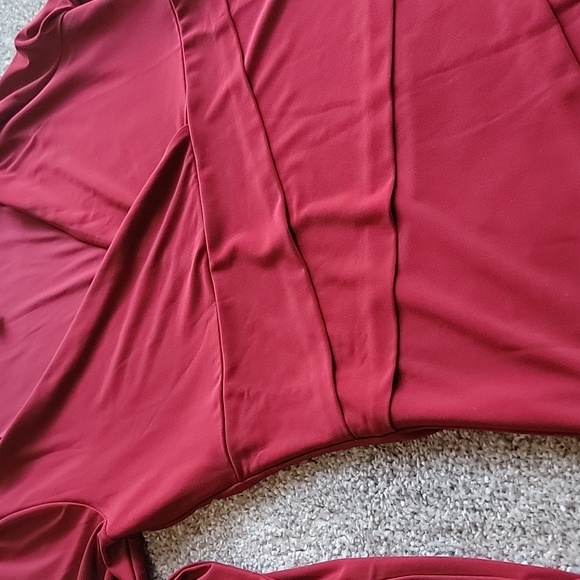 Red V Neck Blouse - Picture 3 of 3